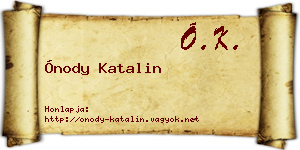 Ónody Katalin névjegykártya