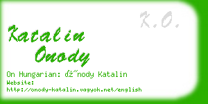 katalin onody business card